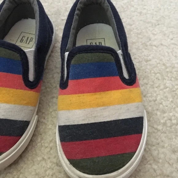 GAP Kids Color Stripes Slip-On Shoes Soft Sneakers Toddler Size US 7 EU 24 - Picture 9 of 11